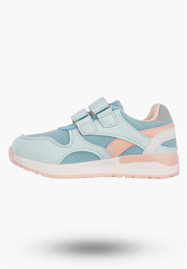 Sneakersy Dziecięce Ekoskóra Buty Sportowe Na Rzepy Niebieskie Axim 1A25411N
