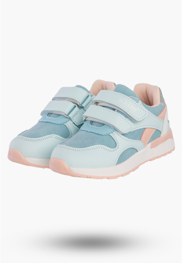 Sneakersy Dziecięce Ekoskóra Buty Sportowe Na Rzepy Niebieskie Axim 1A25411N