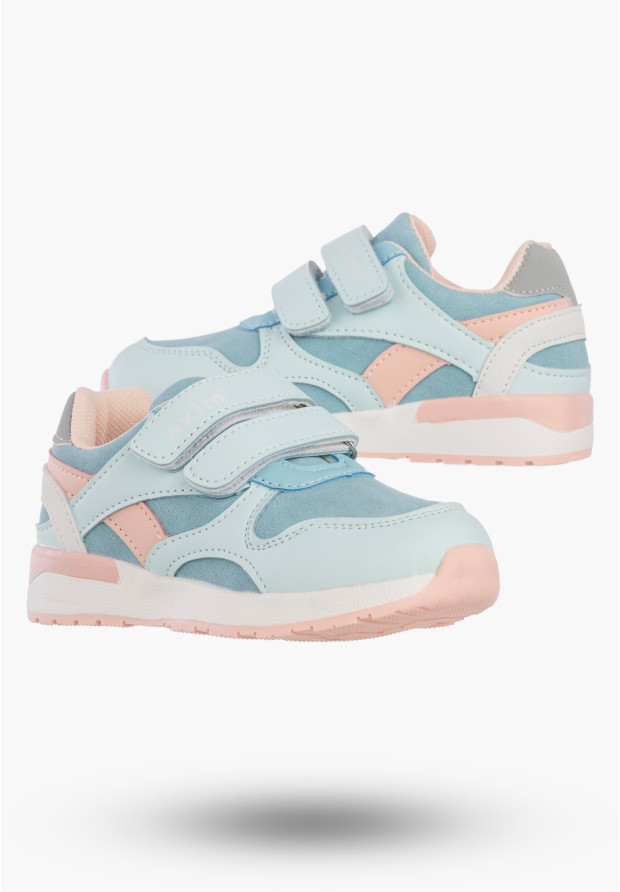 Sneakersy Dziecięce Ekoskóra Buty Sportowe Na Rzepy Niebieskie Axim 1A25411N