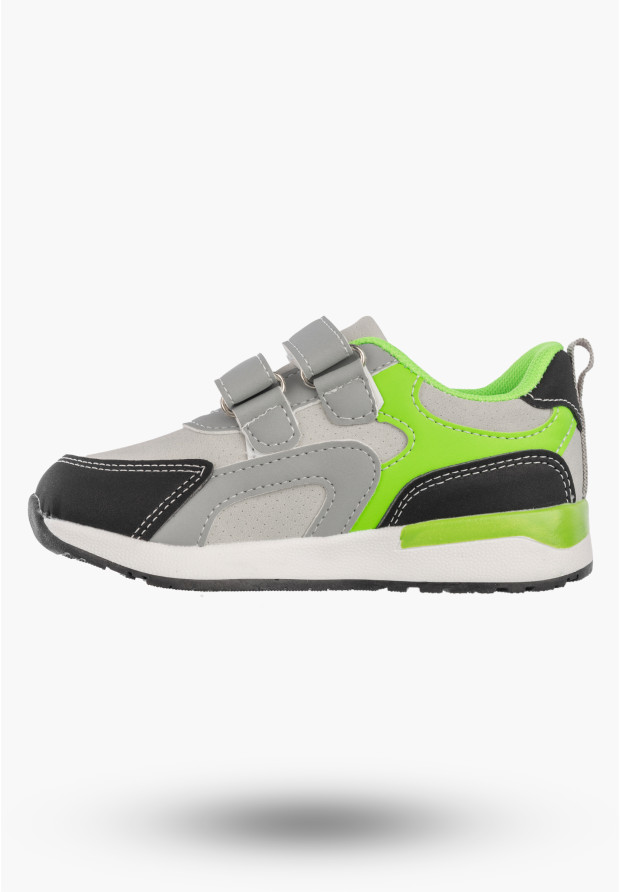 Sneakersy Dziecięce Ekoskóra Buty Sportowe Na Rzepy Szare Axim 1A25410S