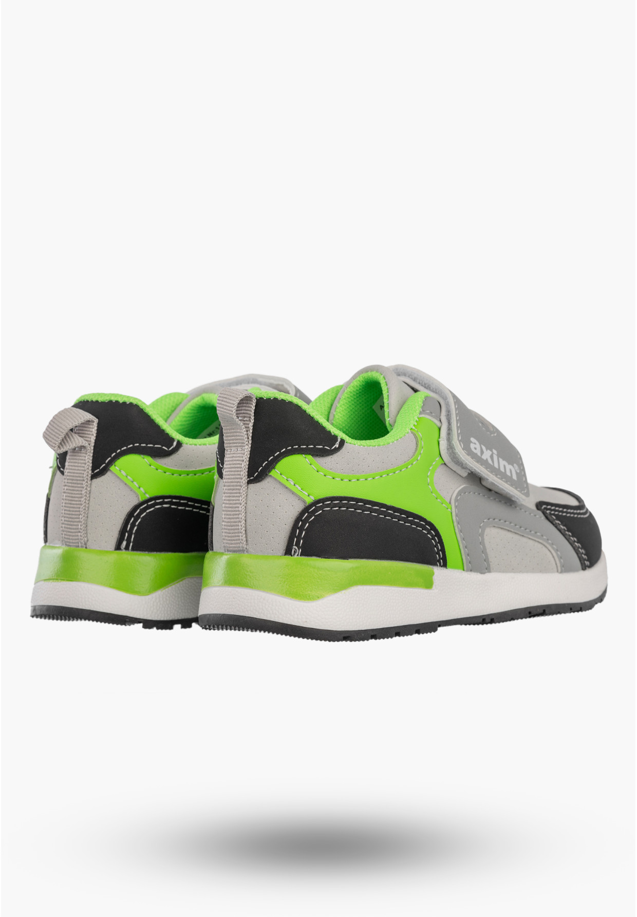 Sneakersy Dziecięce Ekoskóra Buty Sportowe Na Rzepy Szare Axim 1A25410S