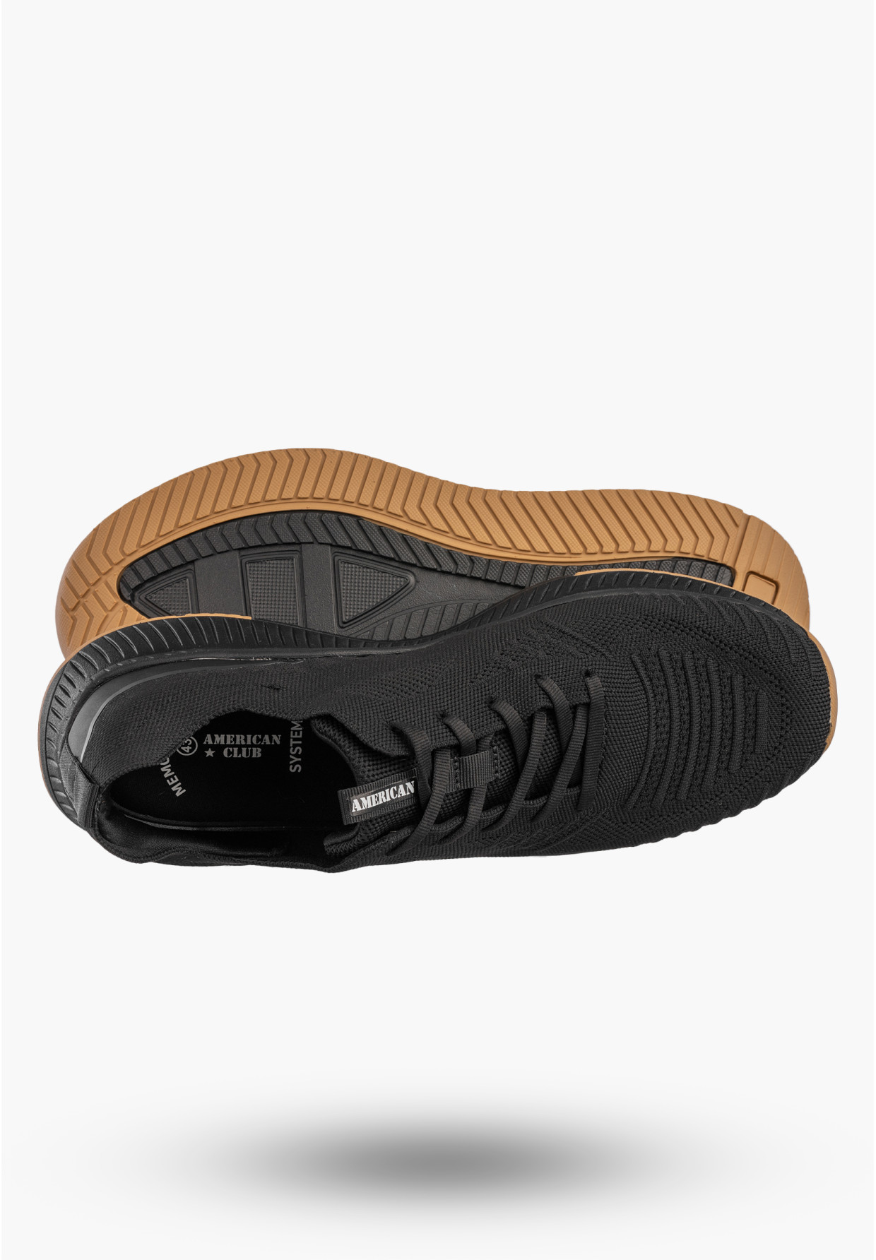 Sneakersy Męskie Buty Sportowe Lekkie Wygodne Półbuty Czarne AMERICAN CLUB RH173