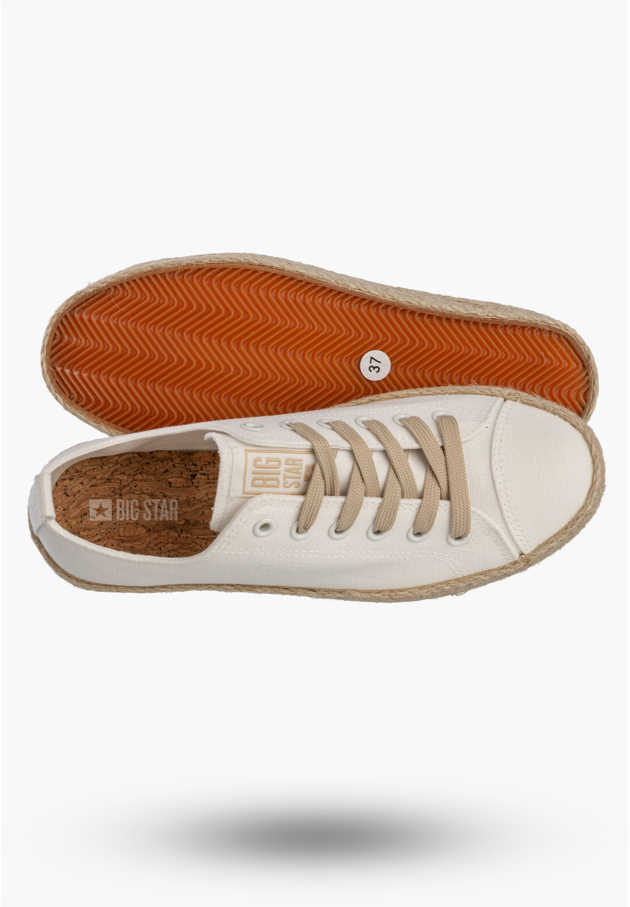 Trampki Damskie BIG STAR Sportowe Buty Espadryle Casual Białe TT274097