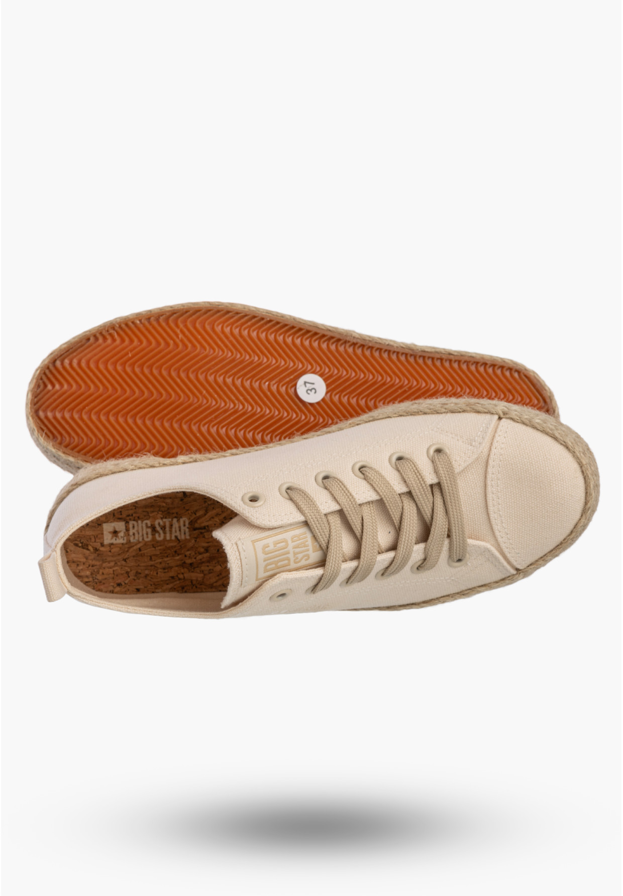 Trampki Damskie BIG STAR Sportowe Buty Espadryle Casual Beżowe TT274098