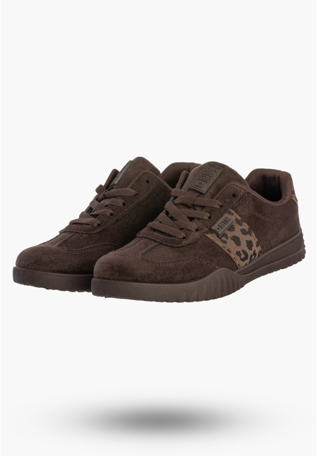 Sneakersy Damskie BIG STAR Buty Sportowe Panterka Brązowe TT274265