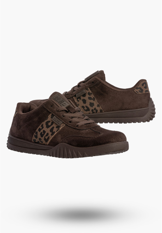 Sneakersy Damskie BIG STAR Buty Sportowe Panterka Brązowe TT274265