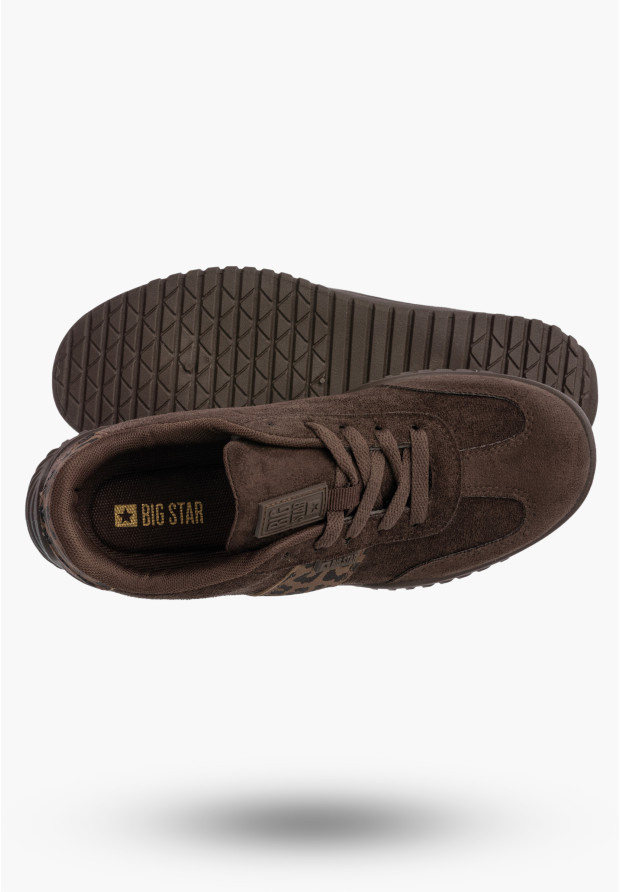 Sneakersy Damskie BIG STAR Buty Sportowe Panterka Brązowe TT274265