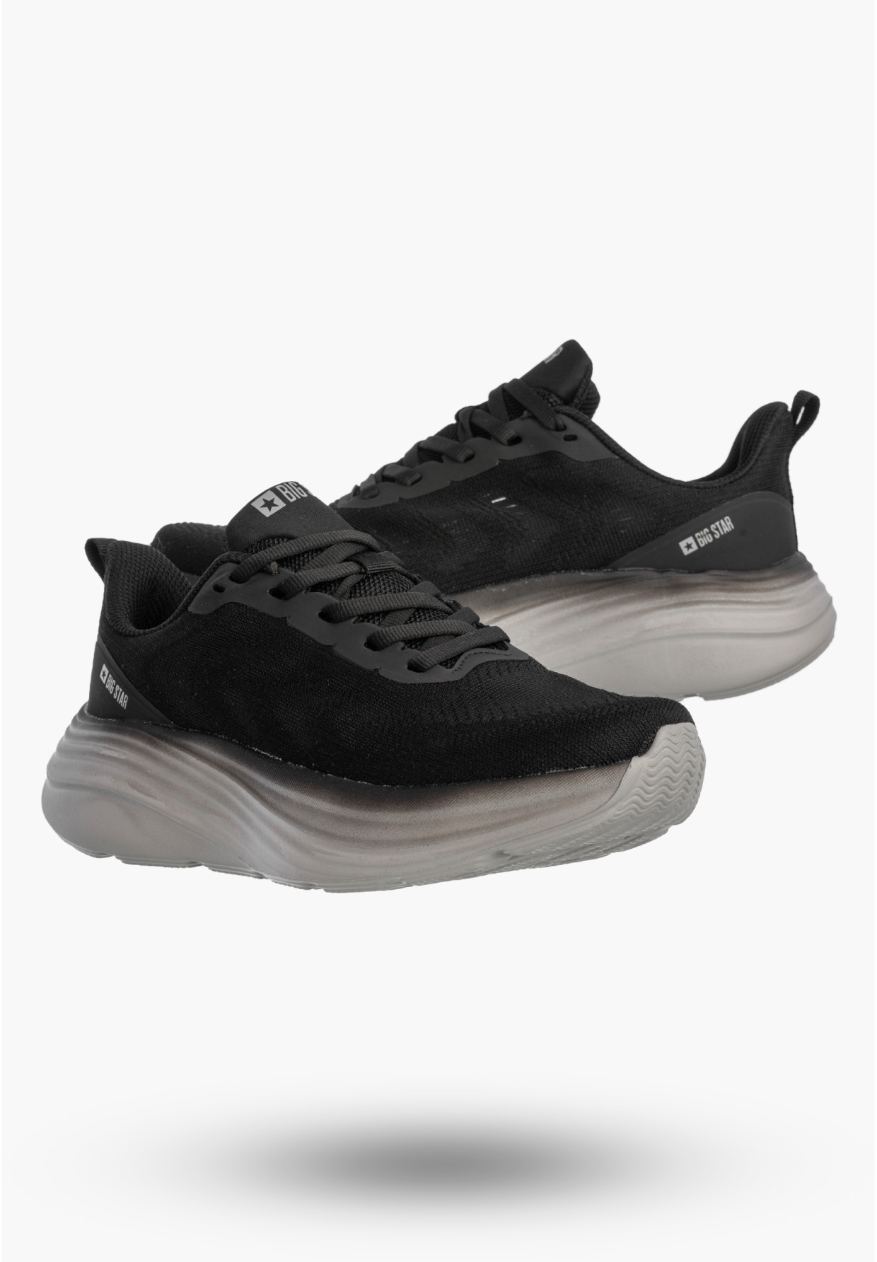 Sneakersy Damskie BIG STAR Buty Sportowe Lekkie Gruba Podeszwa Czarne TT274044