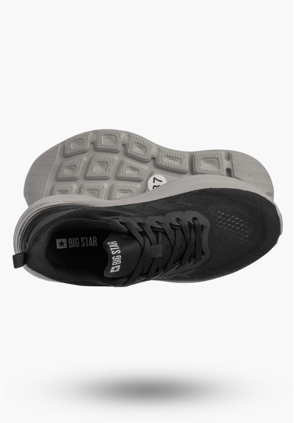 Sneakersy Damskie BIG STAR Buty Sportowe Lekkie Gruba Podeszwa Czarne TT274044