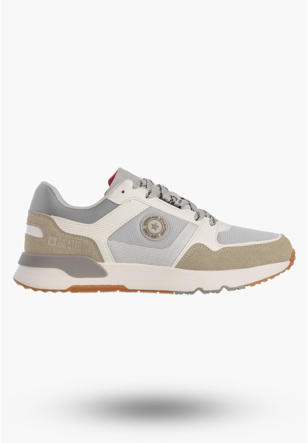 Sneakersy Męskie BIG STAR Ekoskóra Buty Sportowe Casual Białe TT174032