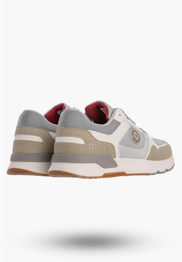 Sneakersy Męskie BIG STAR Ekoskóra Buty Sportowe Casual Białe TT174032