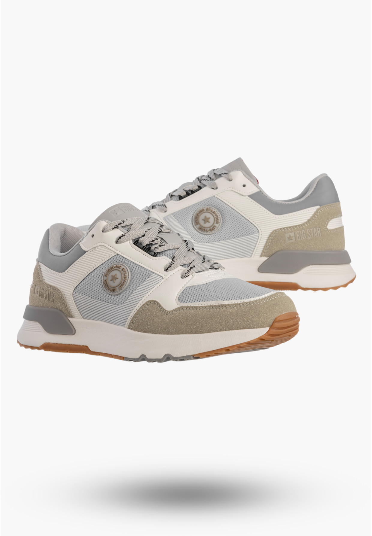 Sneakersy Męskie BIG STAR Ekoskóra Buty Sportowe Casual Białe TT174032