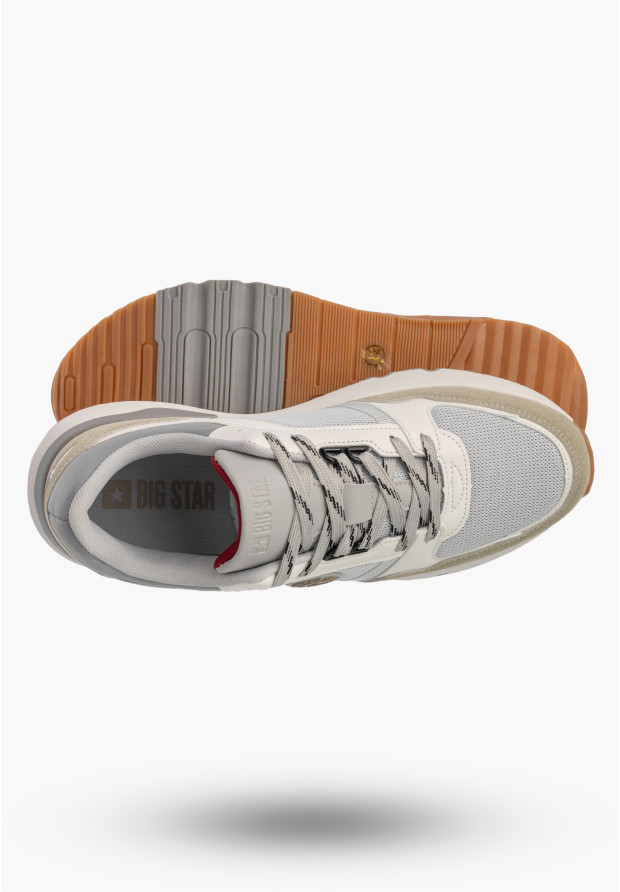 Sneakersy Męskie BIG STAR Ekoskóra Buty Sportowe Casual Białe TT174032