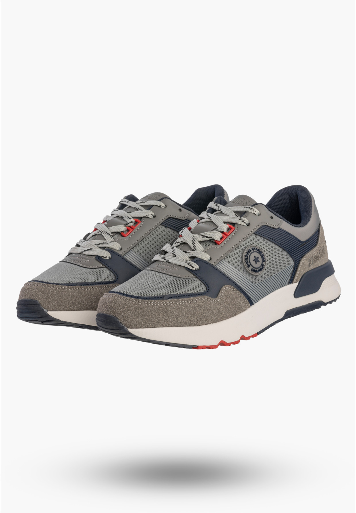 Sneakersy Męskie BIG STAR Ekoskóra Buty Sportowe Casual Granatowe TT174030