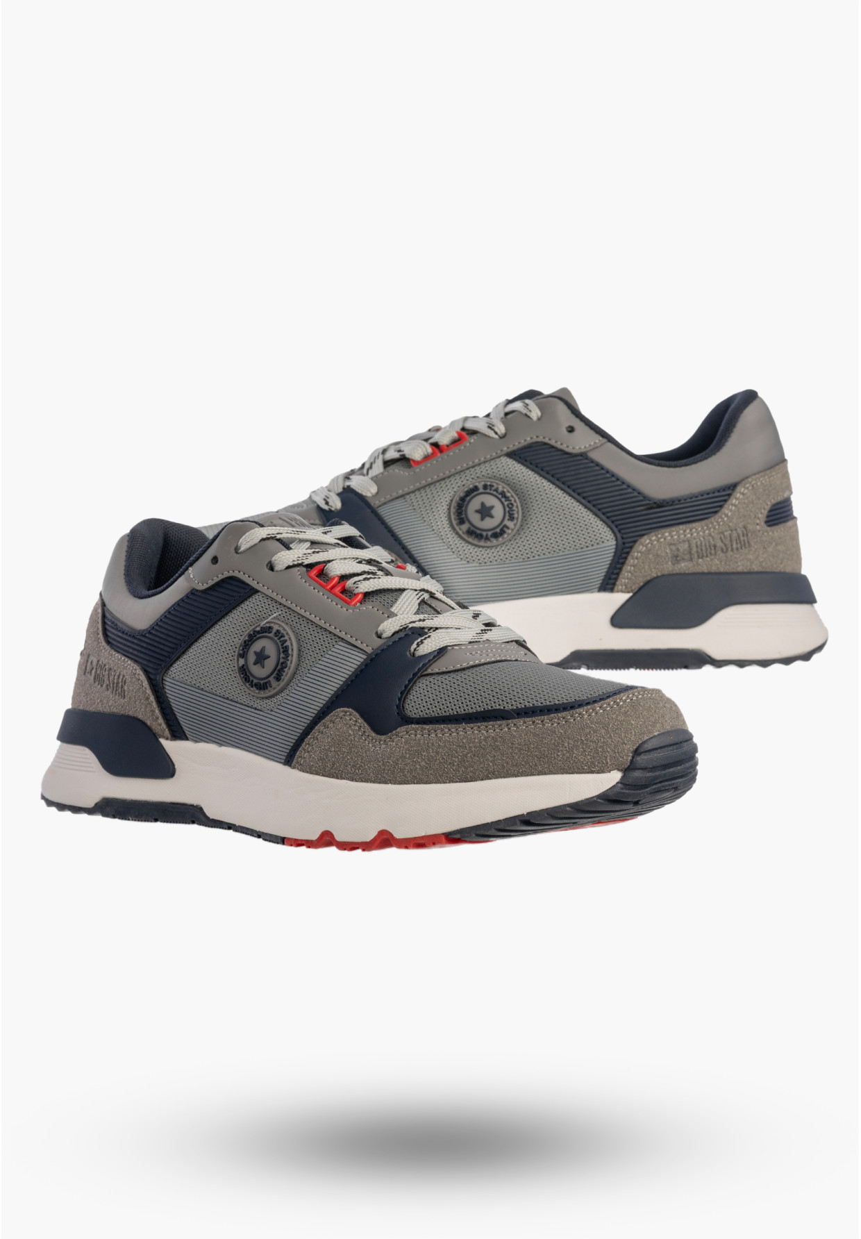 Sneakersy Męskie BIG STAR Ekoskóra Buty Sportowe Casual Granatowe TT174030