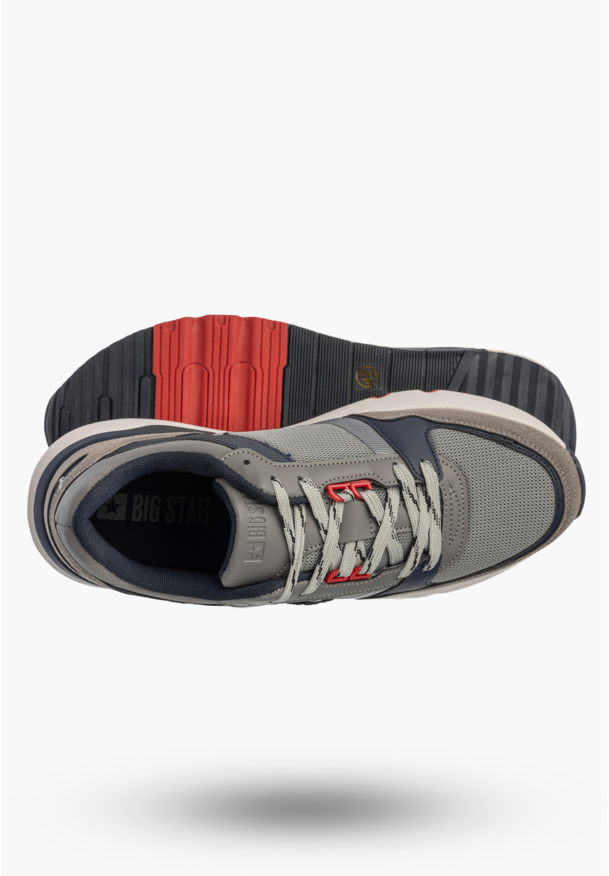 Sneakersy Męskie BIG STAR Ekoskóra Buty Sportowe Casual Granatowe TT174030