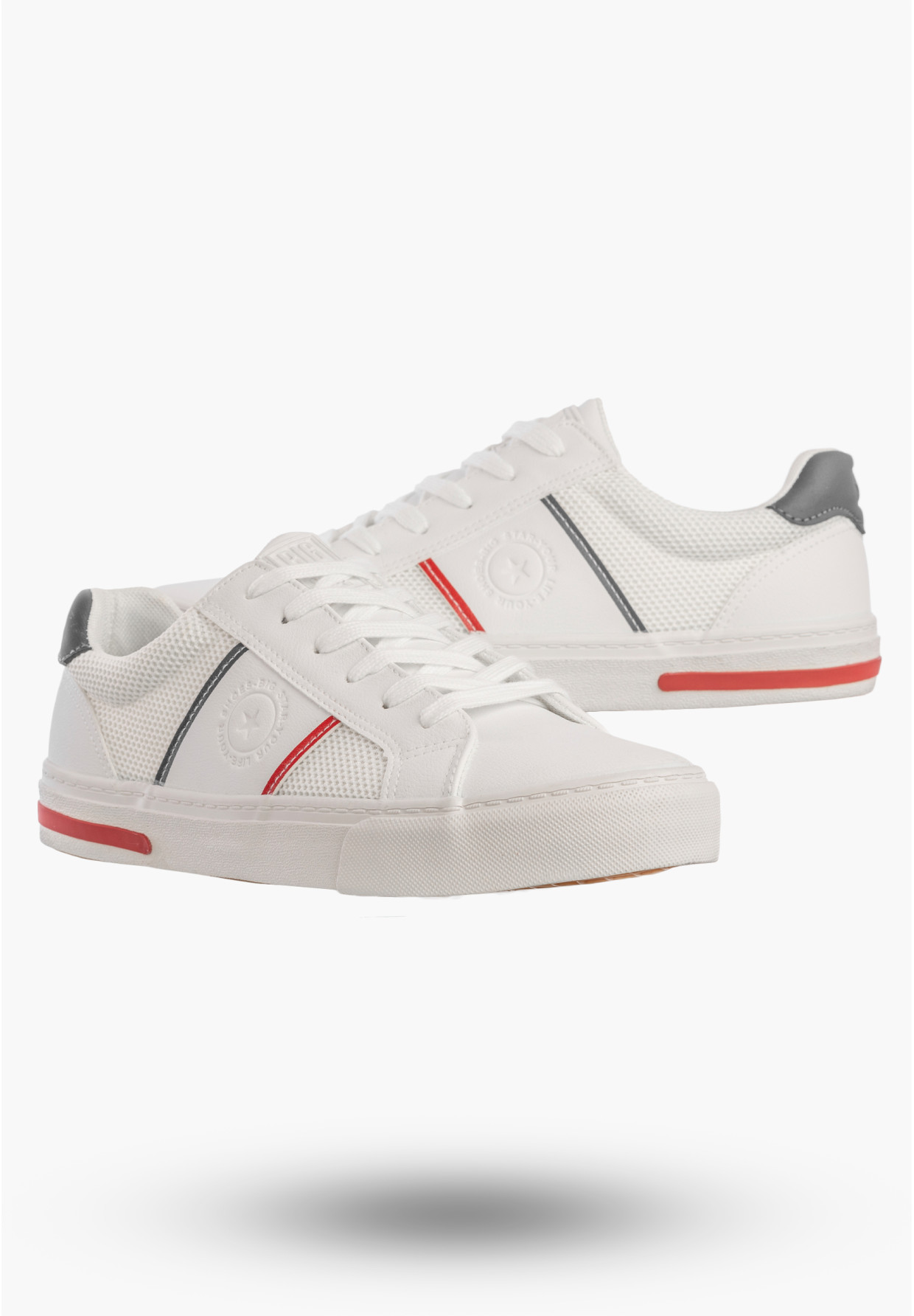Sneakersy Męskie BIG STAR Tenisówki Buty Sportowe Casual Białe TT174281