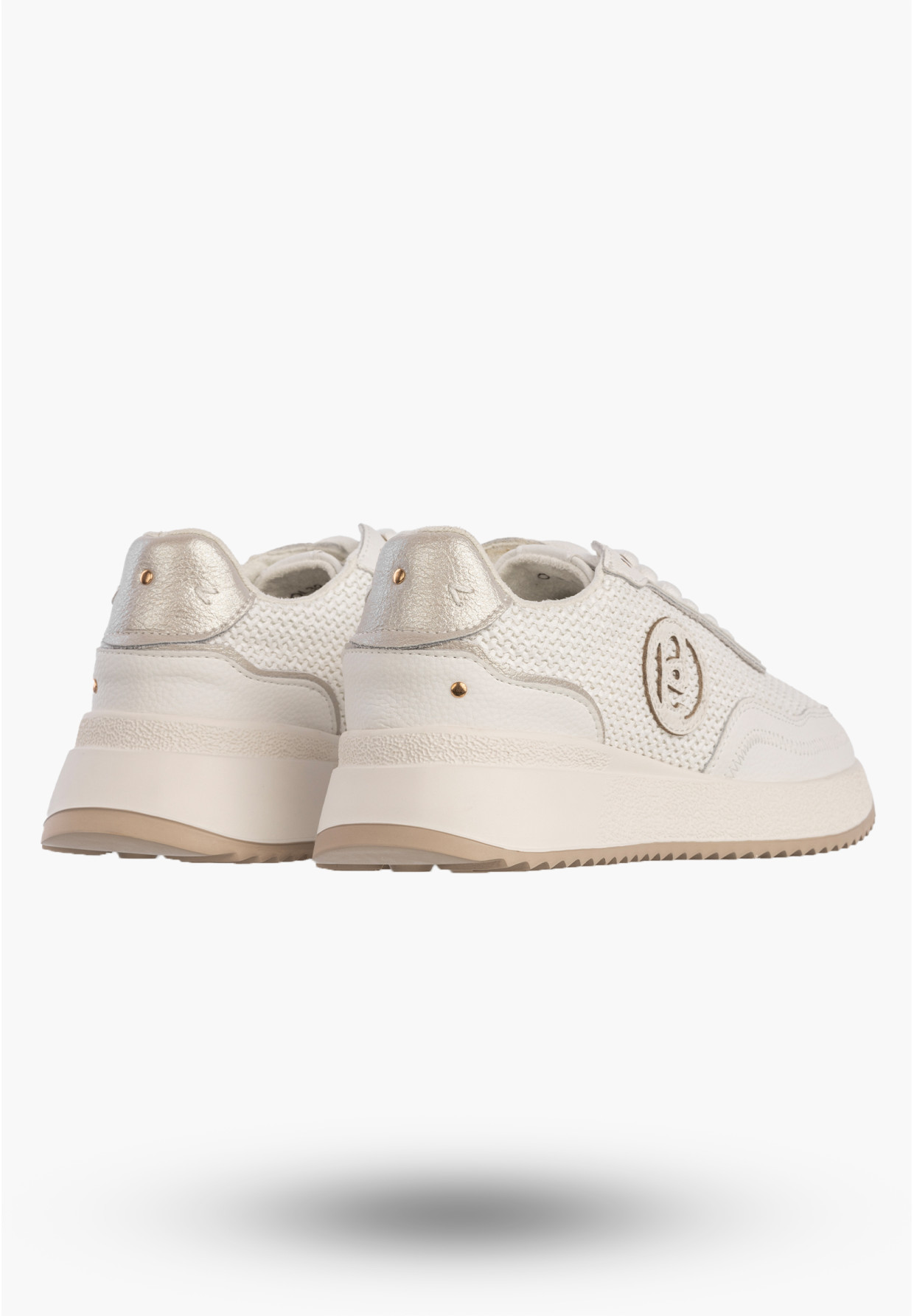 Sneakersy Damskie Skórzane Buty Niskie Casual Półbuty Białe Jezzi OL39-5