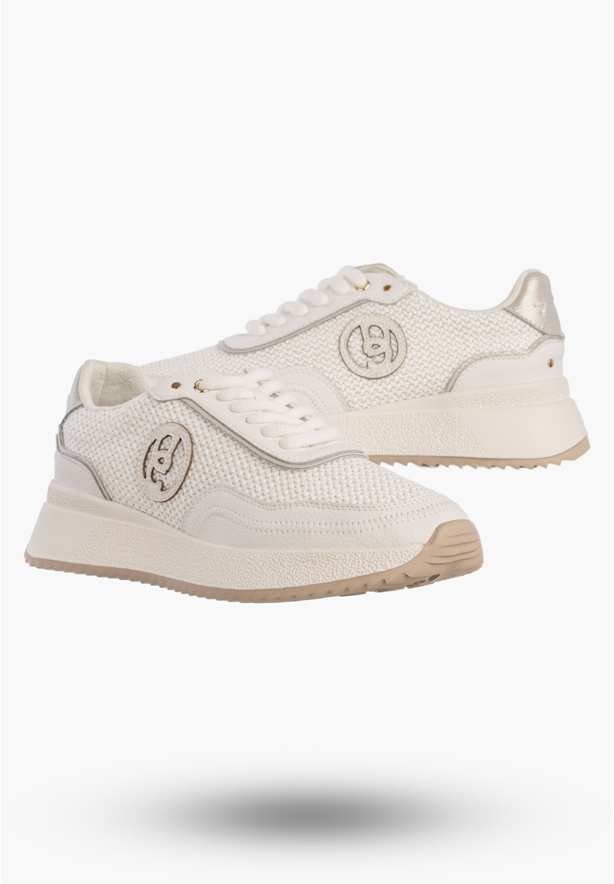 Sneakersy Damskie Skórzane Buty Niskie Casual Półbuty Białe Jezzi OL39-5