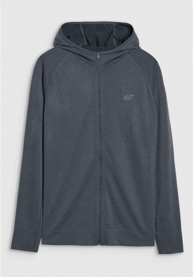 Bluza Męska 4F Sportowa Rozpinana Z Kapturem Szybkoschnąca Szara 4FWSS25TFSWM544
