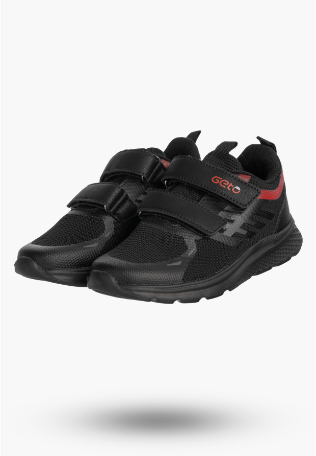 Buty Chłopięce Sneakersy Na Rzepy Sportowe Materiałowe Czarne A-521