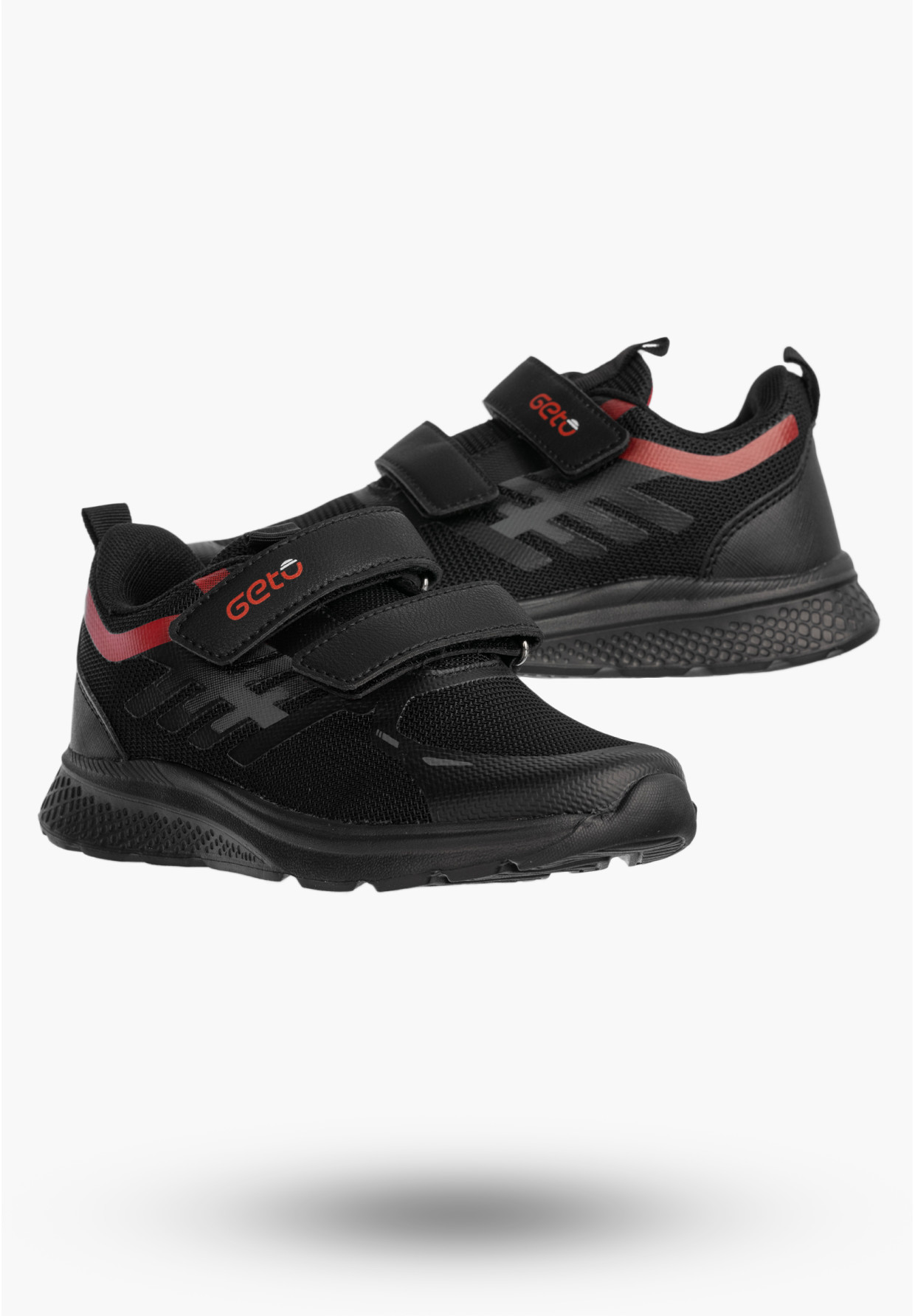 Buty Chłopięce Sneakersy Na Rzepy Sportowe Materiałowe Czarne A-521
