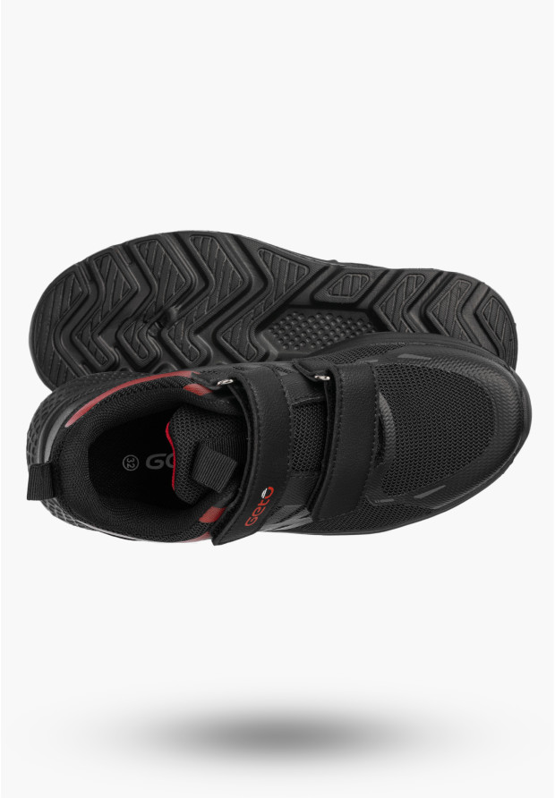 Buty Chłopięce Sneakersy Na Rzepy Sportowe Materiałowe Czarne A-521