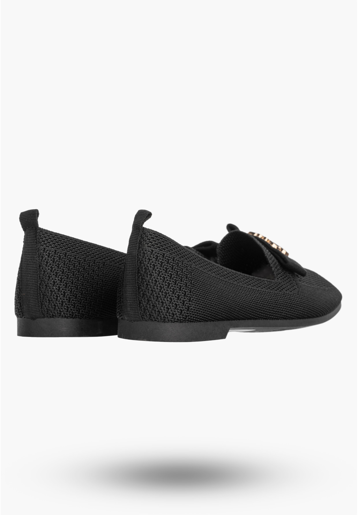 Mokasyny Damskie Wsuwane Buty Baleriny Eleganckie Półbuty Czarne