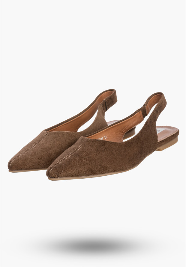 Baleriny  Damskie Slingback Buty z odkrytą piętą Eleganckie Brązowe