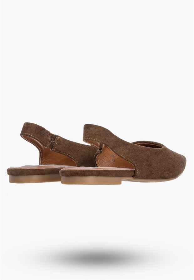 Baleriny  Damskie Slingback Buty z odkrytą piętą Eleganckie Brązowe