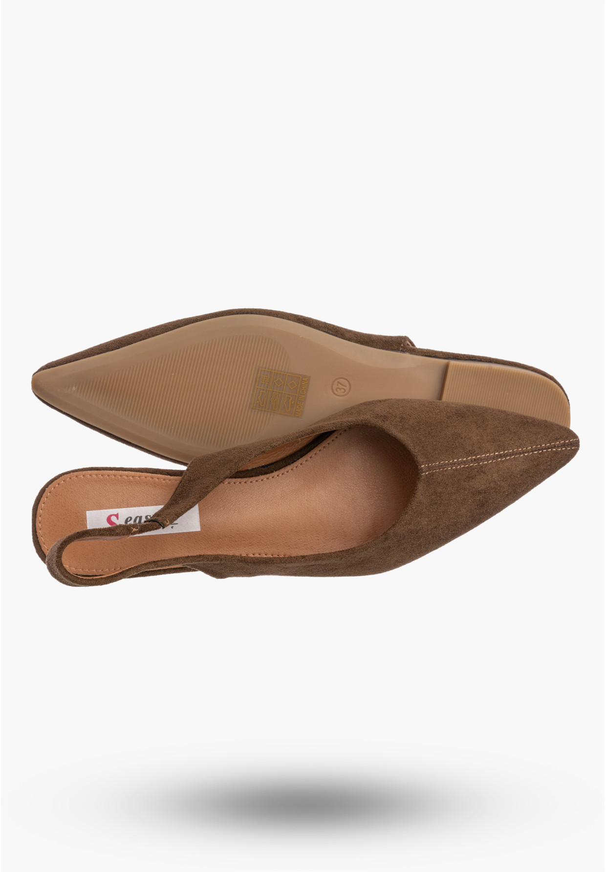 Baleriny  Damskie Slingback Buty z odkrytą piętą Eleganckie Brązowe