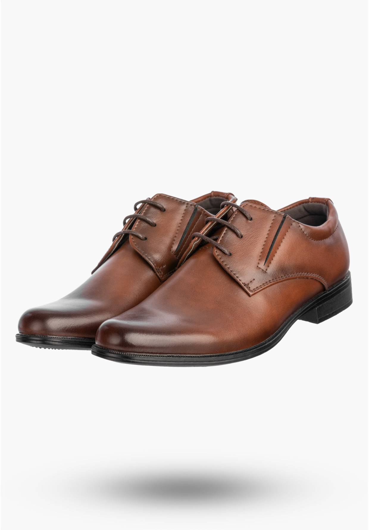 Buty Chłopięce Ekoskóra Eleganckie Wizytowe Komunijne Półbuty Brązowe