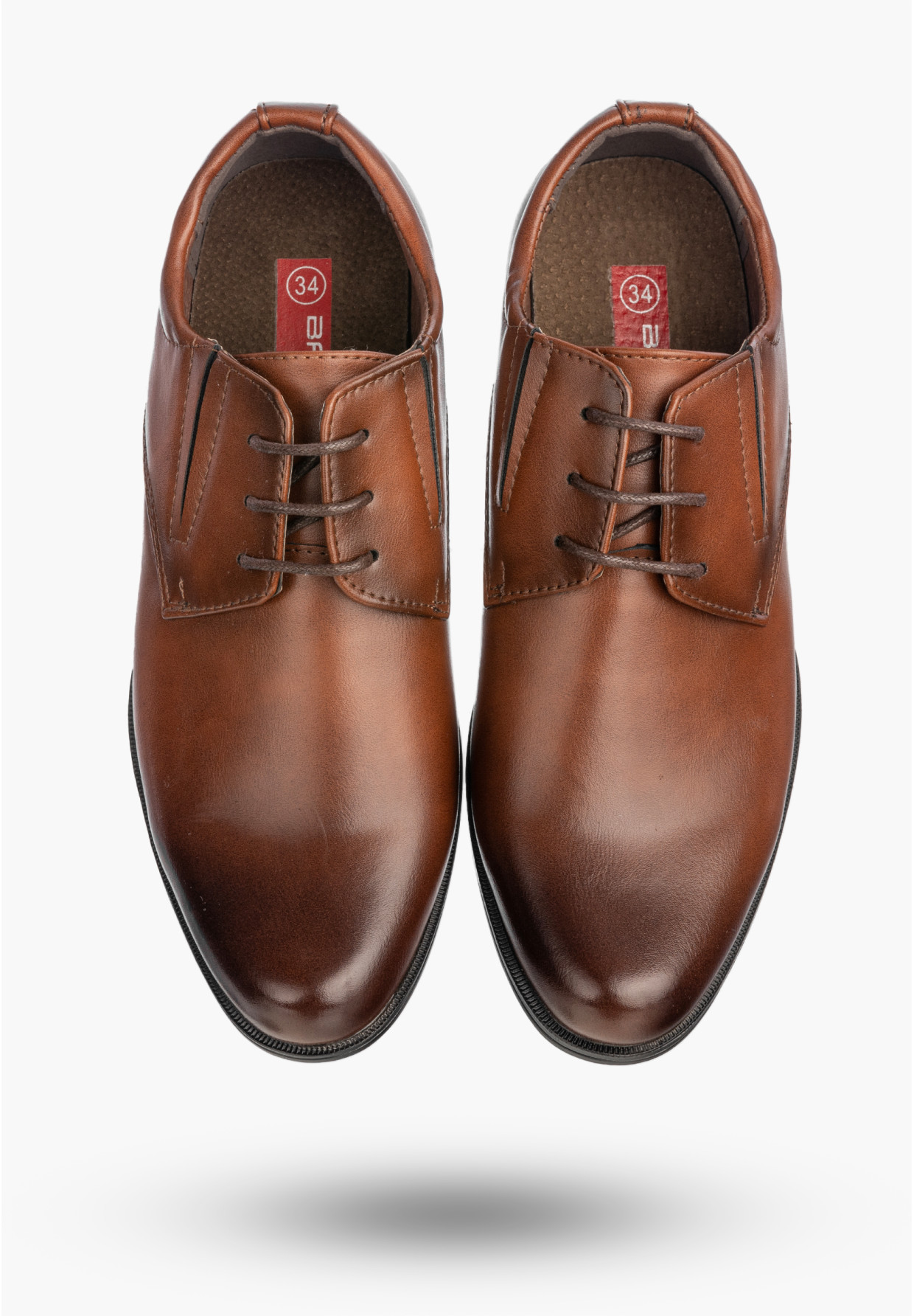 Buty Chłopięce Ekoskóra Eleganckie Wizytowe Komunijne Półbuty Brązowe