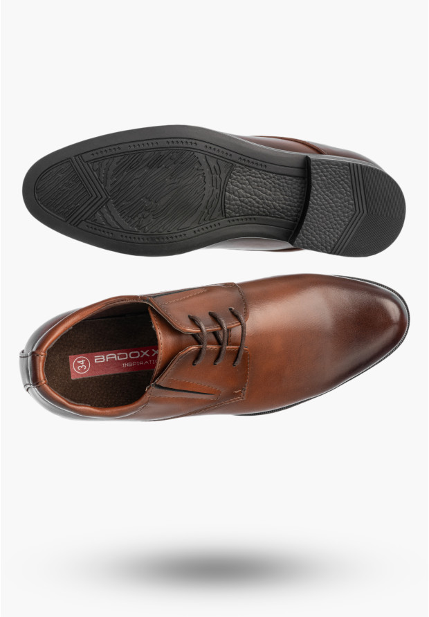 Buty Chłopięce Ekoskóra Eleganckie Wizytowe Komunijne Półbuty Brązowe
