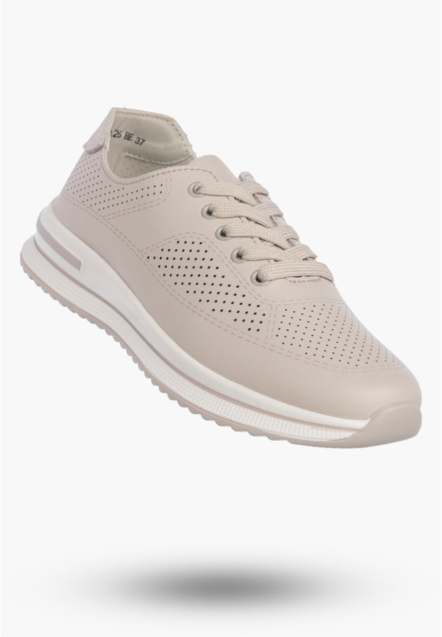 Beżowe sneakersy damskie Filippo skórzane