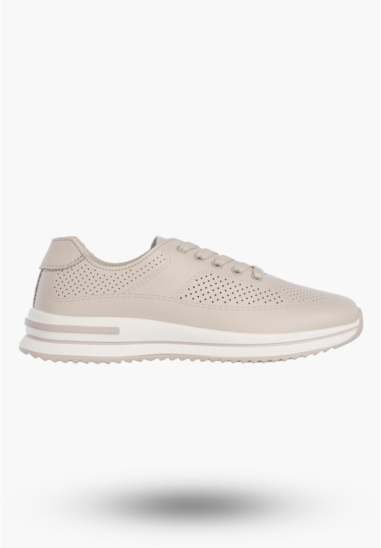 Półbuty Damskie Buty Skórzane Sneakersy Ażurowe Beżowe Filippo DP7608/26