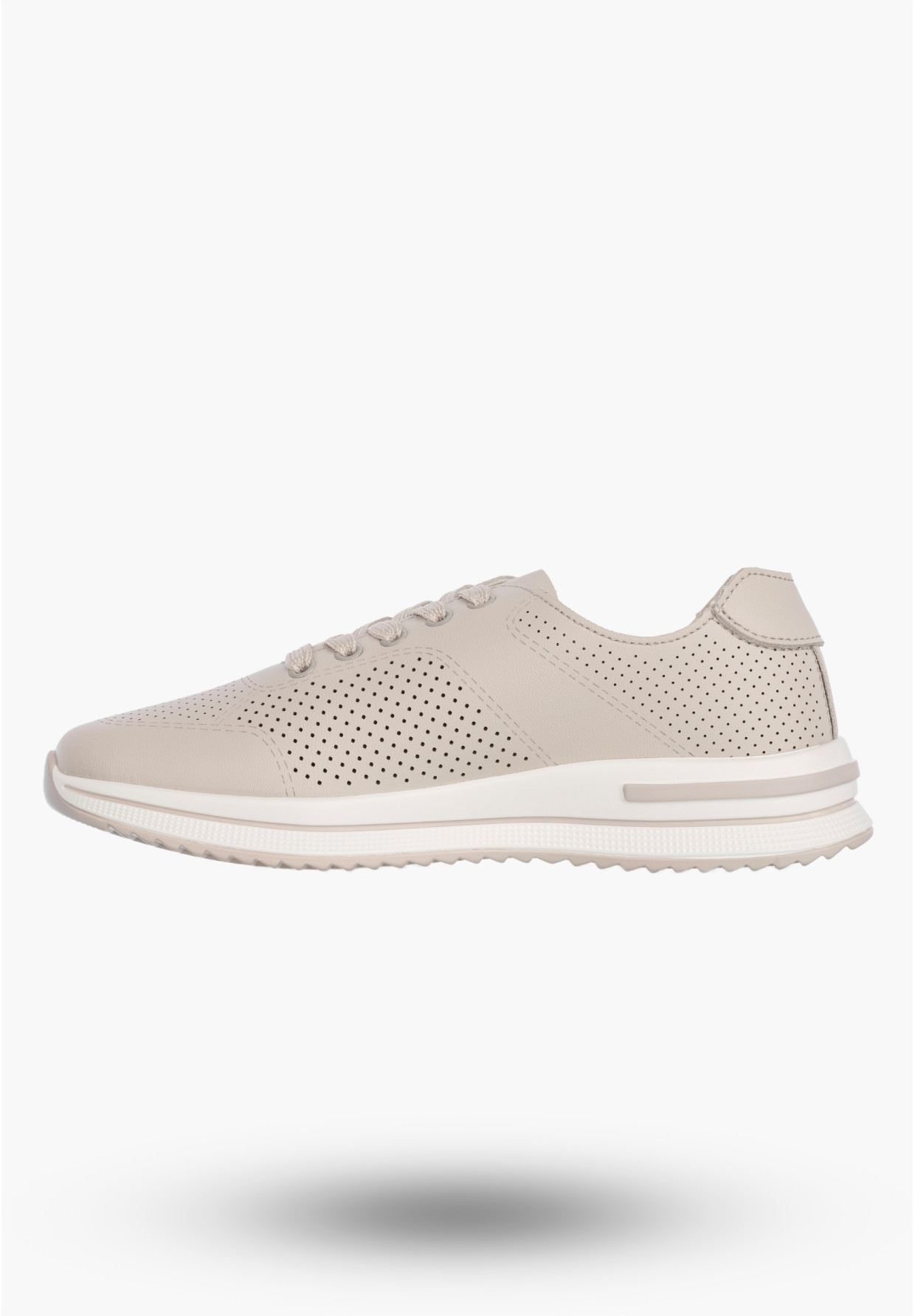 Półbuty Damskie Buty Skórzane Sneakersy Ażurowe Beżowe Filippo DP7608/26