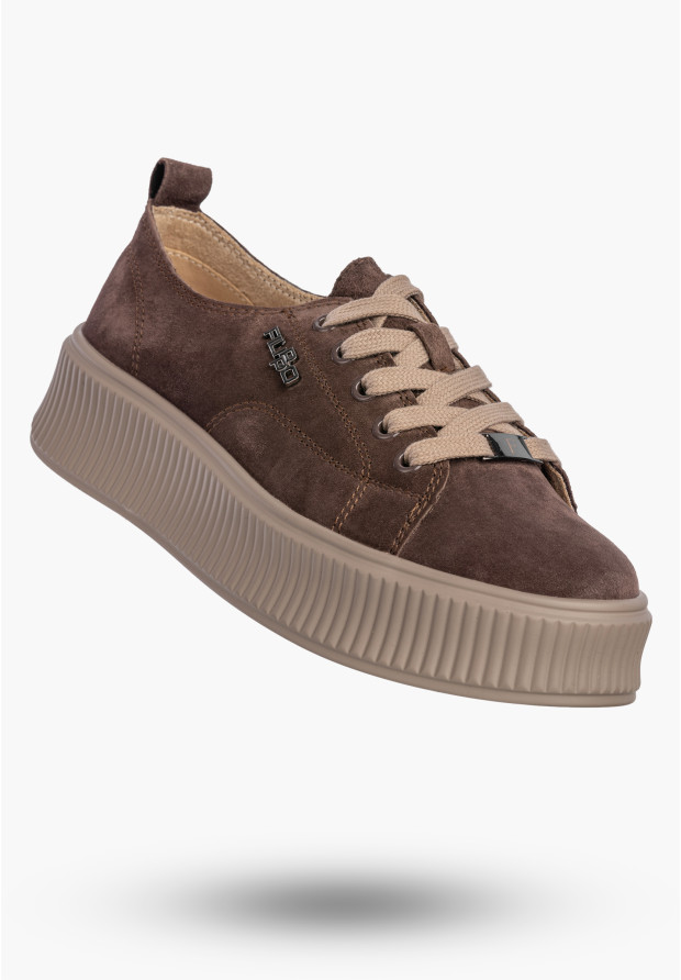 Brązowe sneakersy damskie Filippo skórzane