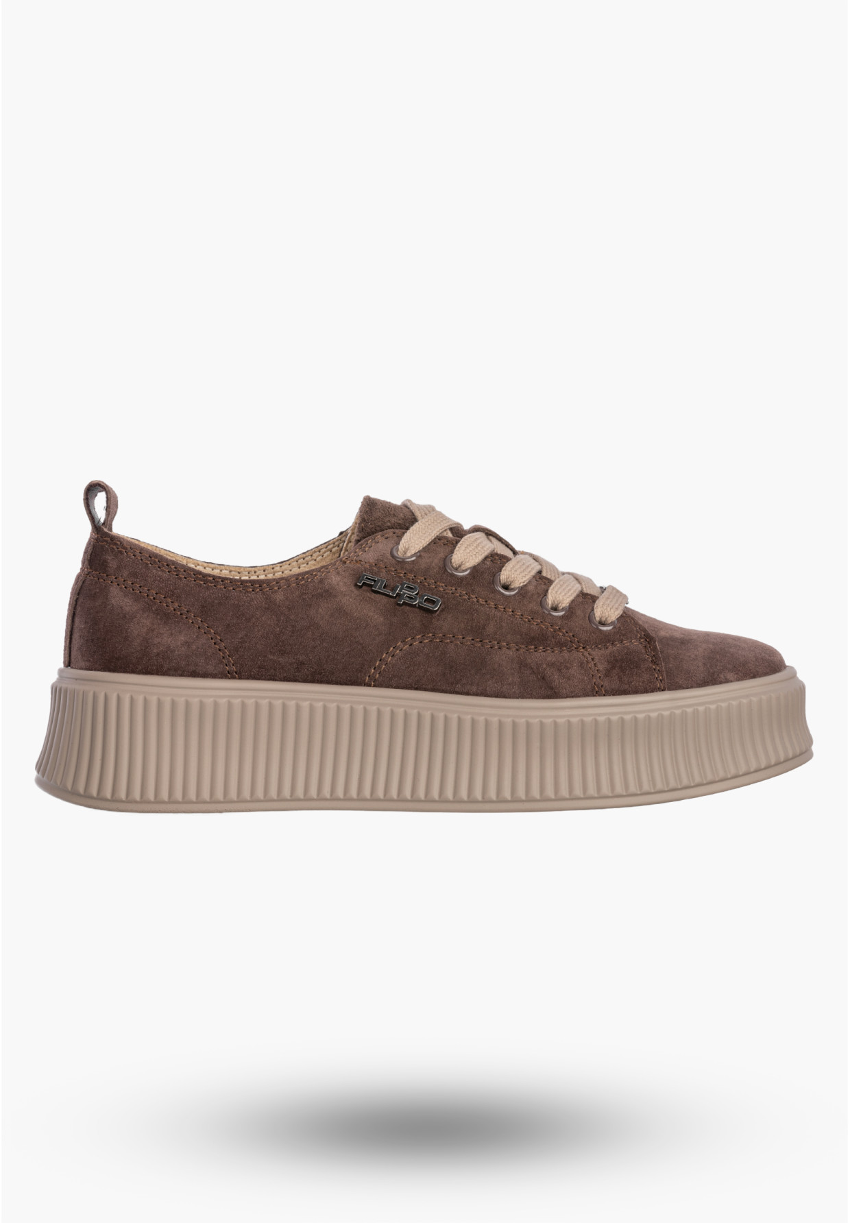Sneakersy Damskie Buty Skórzane Zamszowe Na Platformie Brązowe Filippo DP6122/26
