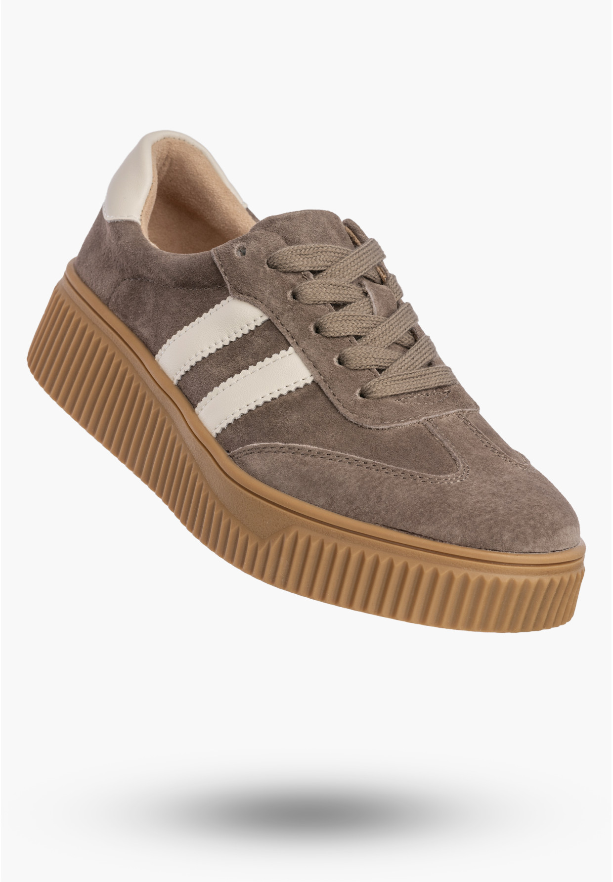 Sneakersy Damskie Buty Skórzane Półbuty Na Platformie Brązowe Filippo DP6776/26