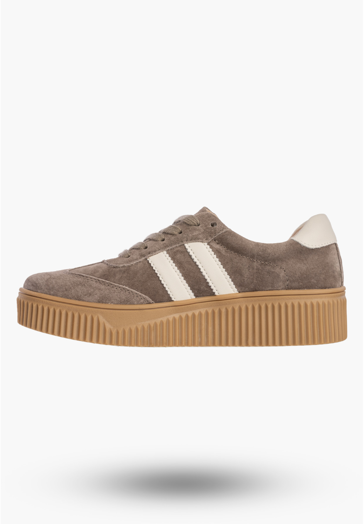 Sneakersy Damskie Buty Skórzane Półbuty Na Platformie Brązowe Filippo DP6776/26