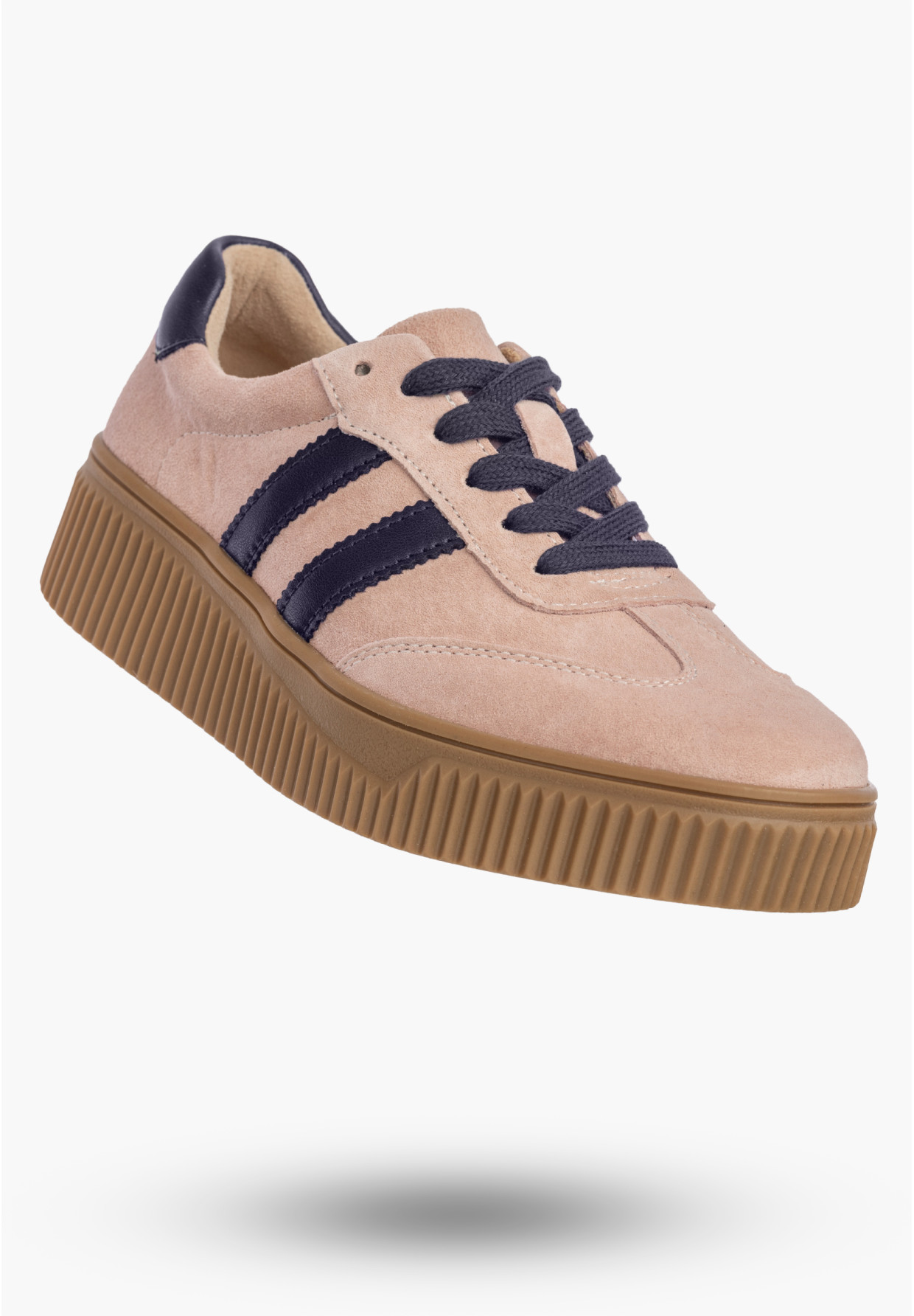Sneakersy Damskie Buty Skórzane Półbuty Na Platformie Różowe Filippo DP6776/26