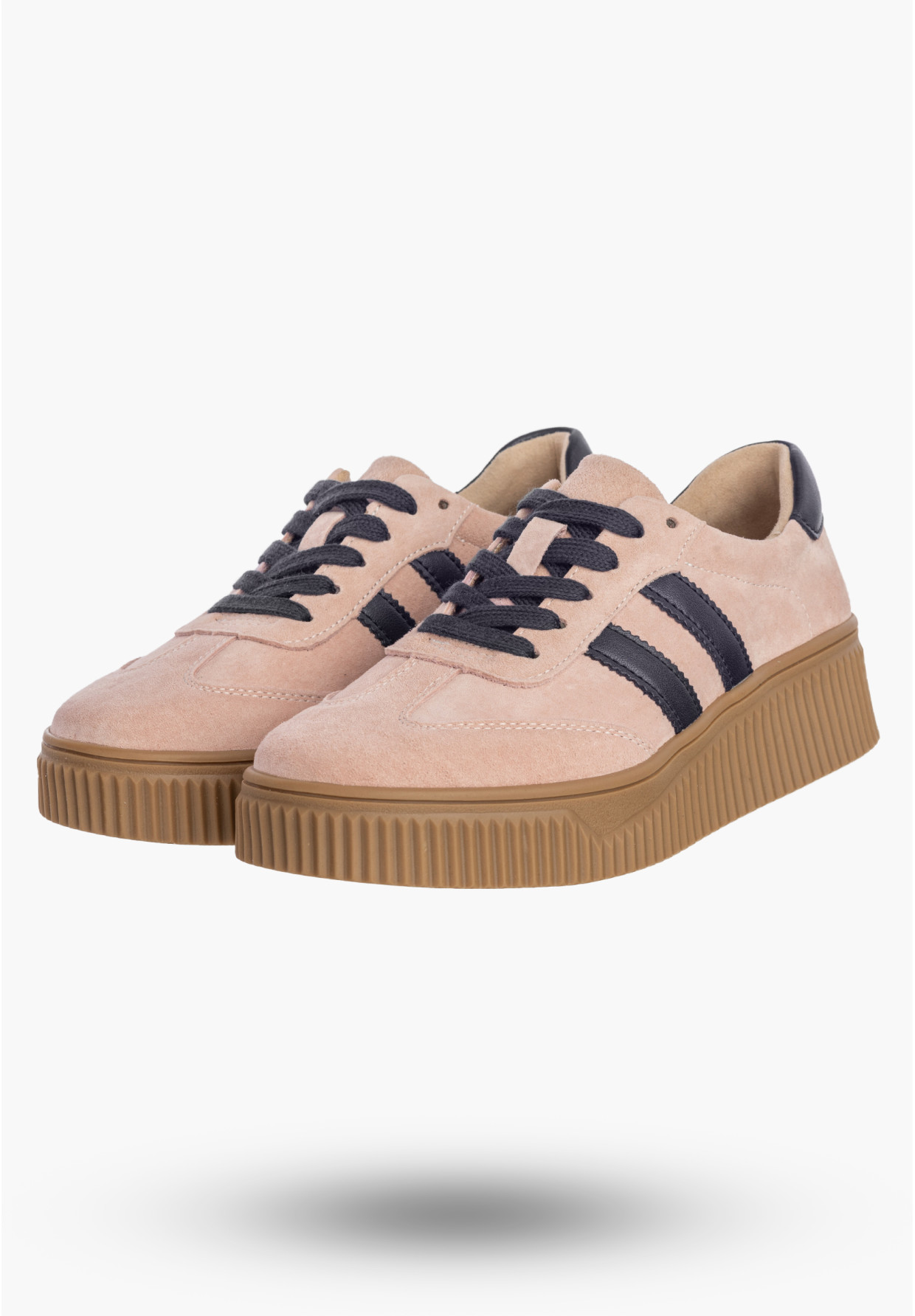Sneakersy Damskie Buty Skórzane Półbuty Na Platformie Różowe Filippo DP6776/26