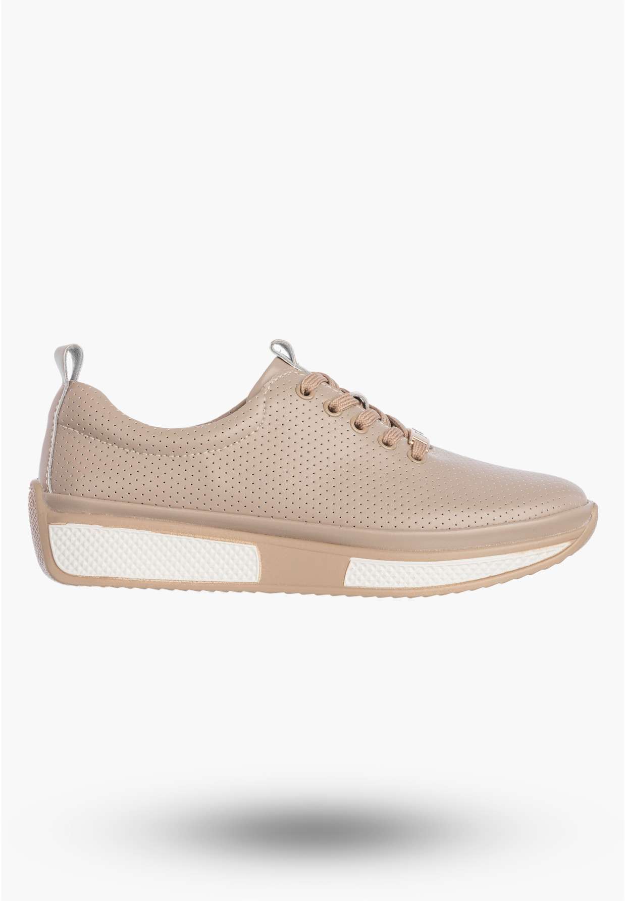 Sneakersy Damskie Buty Skórzane Półbuty Casual Beżowe Filippo DP6740/26