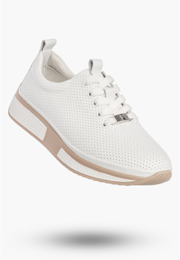 Białe sneakersy damskie Filippo skórzane
