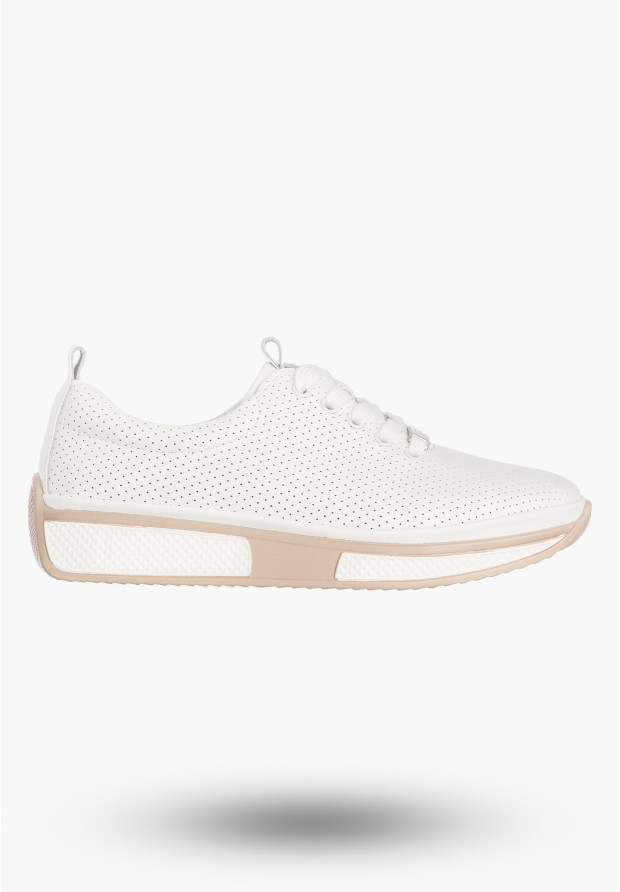Sneakersy Damskie Buty Skórzane Półbuty Casual Białe Filippo DP6740/26