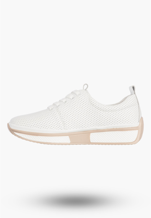 Sneakersy Damskie Buty Skórzane Półbuty Casual Białe Filippo DP6740/26