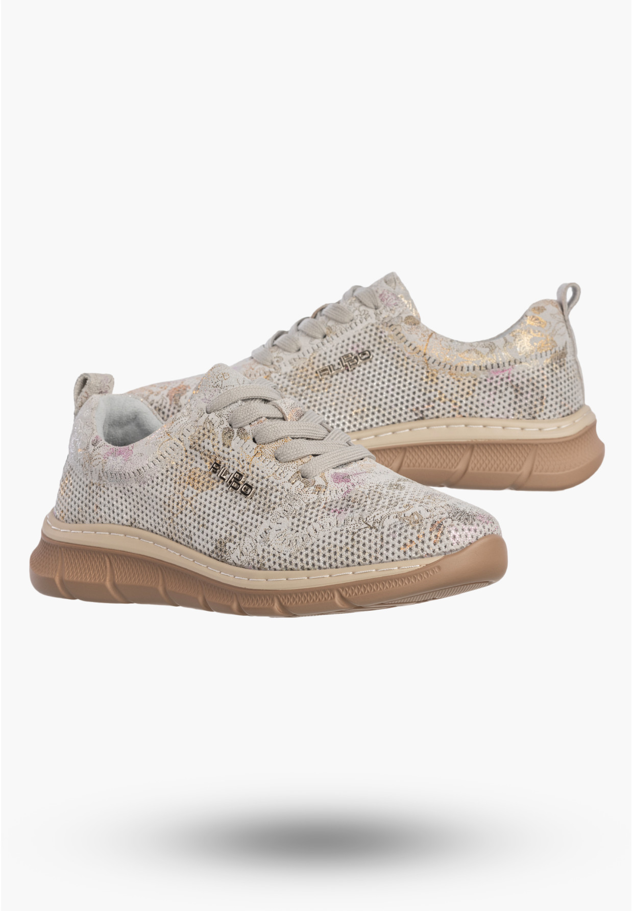 Sneakersy Damskie Buty Skórzane Półbuty Lekkie Casual Szare Filippo DP7573/26
