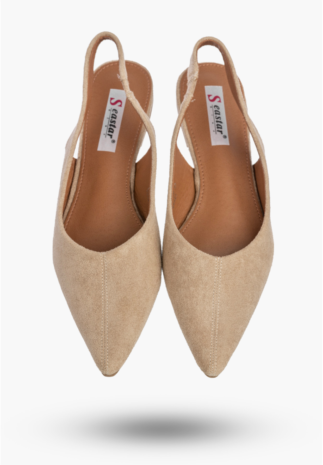 Baleriny  Damskie Slingback Buty z odkrytą piętą Eleganckie Beżowe