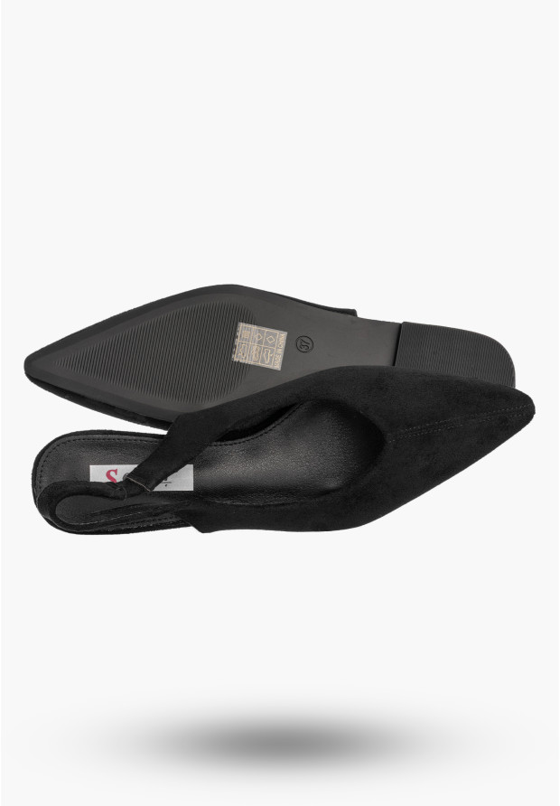 Baleriny  Damskie Slingback Buty z odkrytą piętą Eleganckie Czarne
